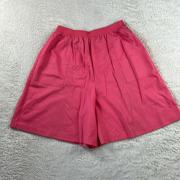 Vintage 80s Valerie bubblegum pink culotte shorts, size 36 or L - Picture 1 of 8